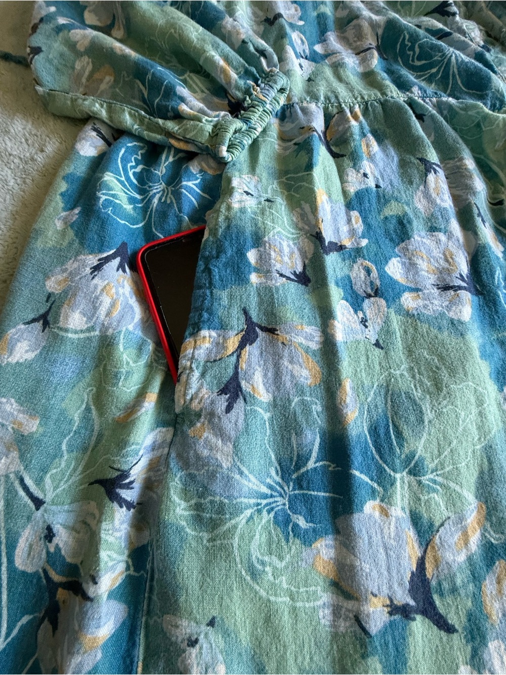 Style & Co.  Printed V-Neck Maxi Dress in Blue-Green Floral - Picture 11 of 11